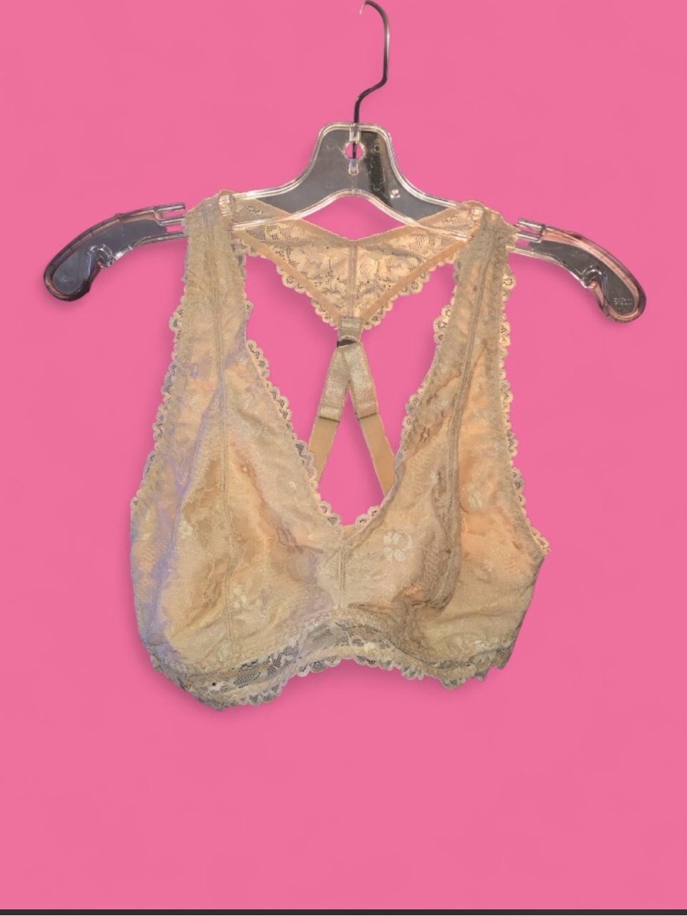 Savage X Fenty Cream Lace Racerback Bralette